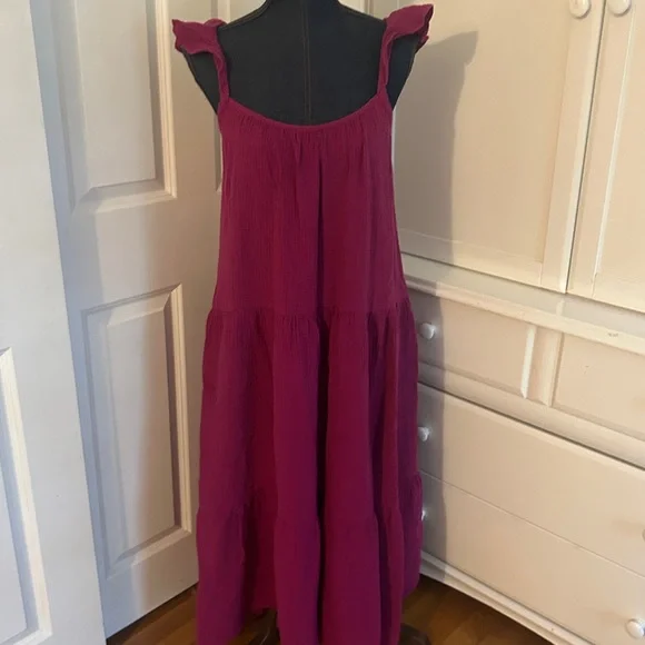 Banana Republic magenta purple boho maxi dress small - Picture 2 of 5